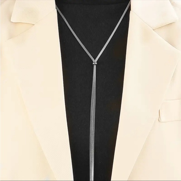 Gold Plated Lariat Necklace- Stainless Steel Adjustable Y-shaped tassel chain - Picture 8 of 10